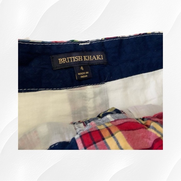 British Khaki Classic Colors Madras Patch Skirt Size 4 - Picture 3 of 3